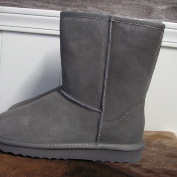 QUINCE WOMENS GREY AUSTRALIAN SHEARLING MID CALF BOOTS NIB - Picture 8 of 10